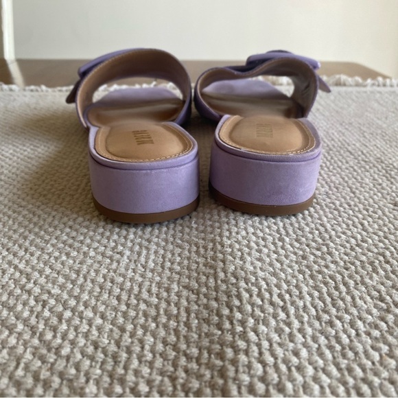 Maeve Buckle Slide Sandals Mules, Lavender Suede with Decorative Buckle Size 7.5 - Picture 4 of 5